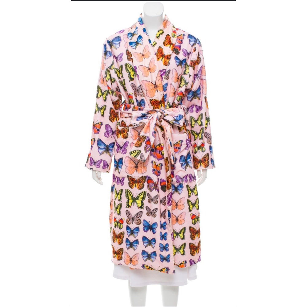Atelier Gianni Versace Butterfly Printed Long Silk Robe One Size $4700 Retail